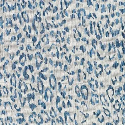 Kirklands Home Cauli Leopard Print Outdoor Rug, 6x6 Blue