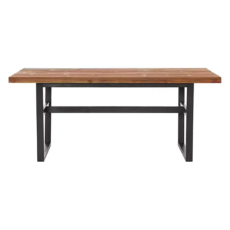 Kirklands Home Cedar Wood and Black Metal Dining Table Brown Hot