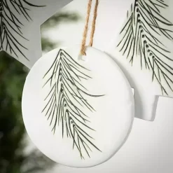 Christmas Ornaments>Kirklands Home Ceramic Pine Icon Christmas Ornaments, Set of 3