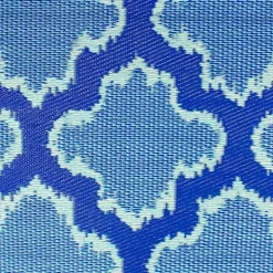 Kirklands Home Cerulean Quatrefoil Outdoor Area Rug, 4x6 Sale