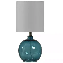 Kirklands Home Cerulean Spanish Glass Ball Mini Table Lamp White