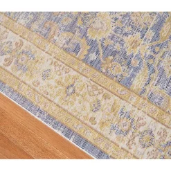 Kirklands Home Cerulean Vintage Border Area Rug, 5x7 Blue Best