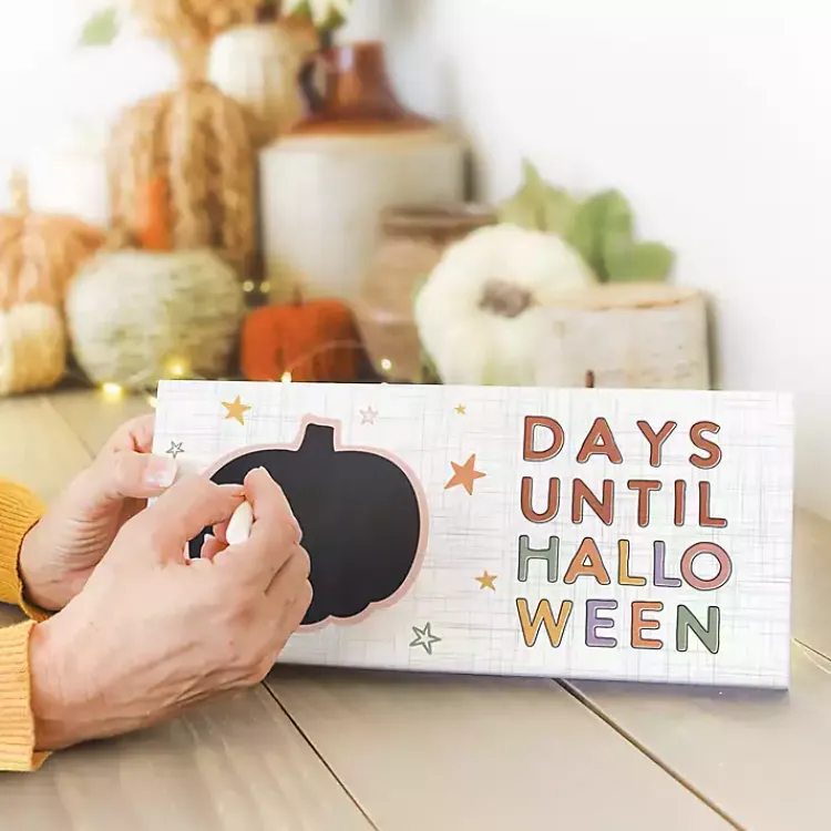 Halloween>Kirklands Home Chalk Halloween Tabletop Countdown White