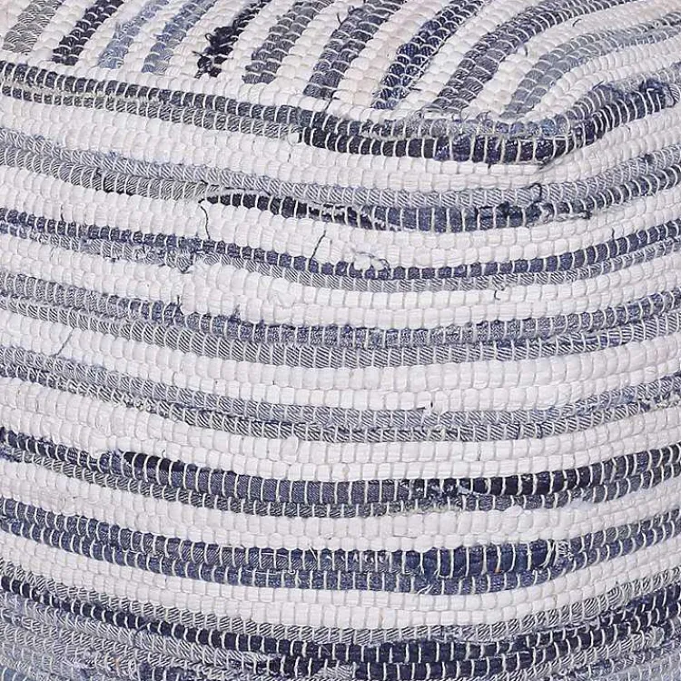 Poufs & Floor Cushions>Kirklands Home Chambray Woven Stripe Cotton Pouf