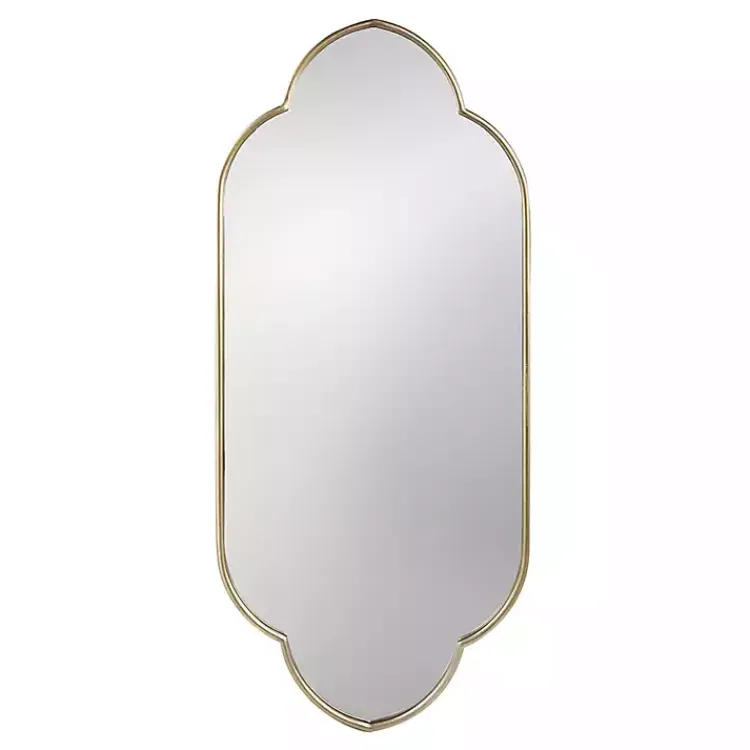 Kirklands Home Champagne Gold Long Quatrefoil Mirror Best