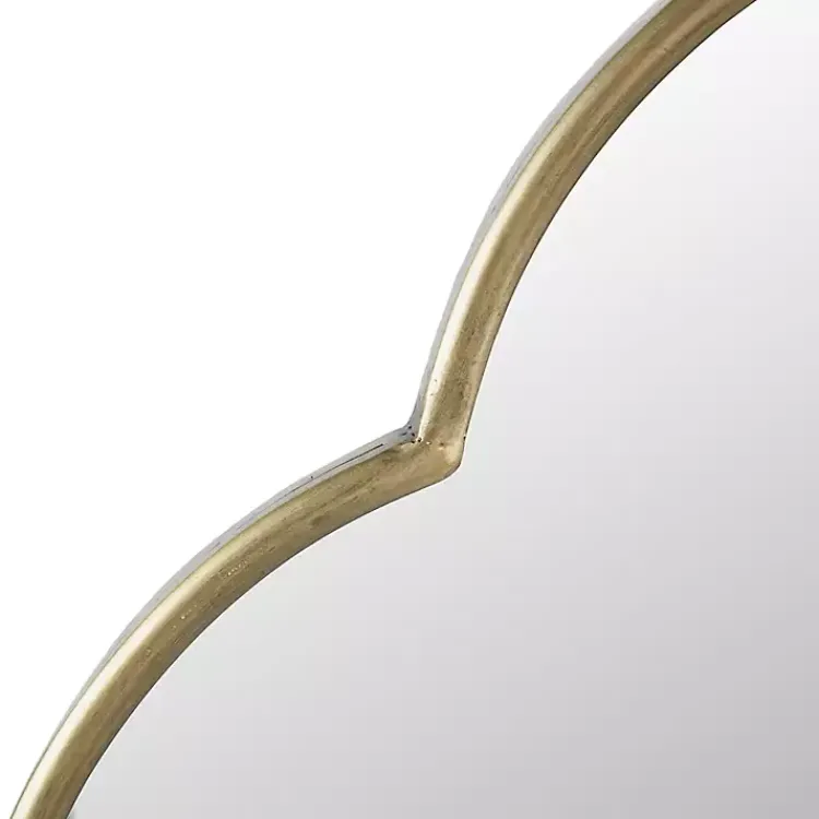 Kirklands Home Champagne Gold Long Quatrefoil Mirror Best