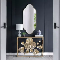 Kirklands Home Champagne Gold Long Quatrefoil Mirror Best