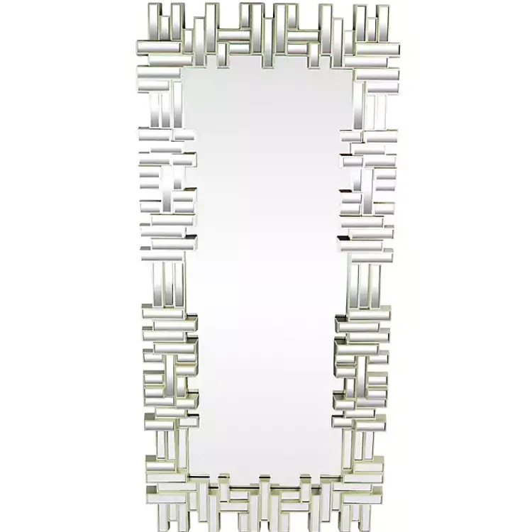 Kirklands Home Champagne Gold Rectangular Modern Wall Mirror Outlet