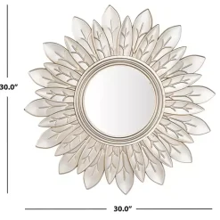 Kirklands Home Champagne Gold Round Flower Alba Wall Mirror Online