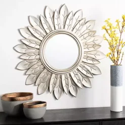 Kirklands Home Champagne Gold Round Flower Alba Wall Mirror Online