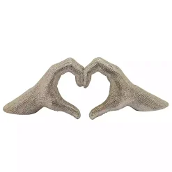 Statues & Figurines>Kirklands Home Champagne Heart Hands Ceramic Statue Gold