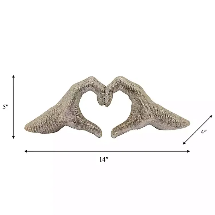 Statues & Figurines>Kirklands Home Champagne Heart Hands Ceramic Statue Gold