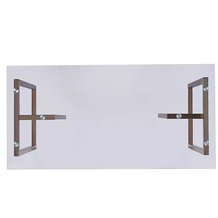 Kirklands Home Champagne Iron and Glass Desk Gold Outlet