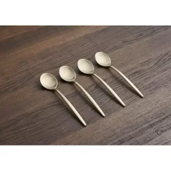 Kirklands Home Champagne Satin 4-pc. Demitasse Spoon Set Gold Clearance