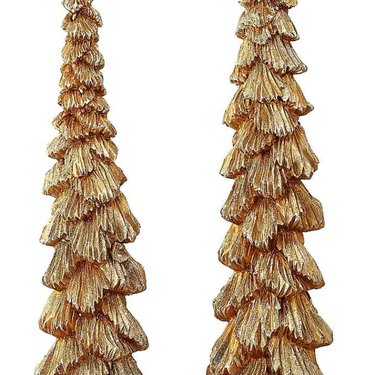 Christmas Decorations>Kirklands Home Champagne Winter Forest Trees, Set of 2 Gold
