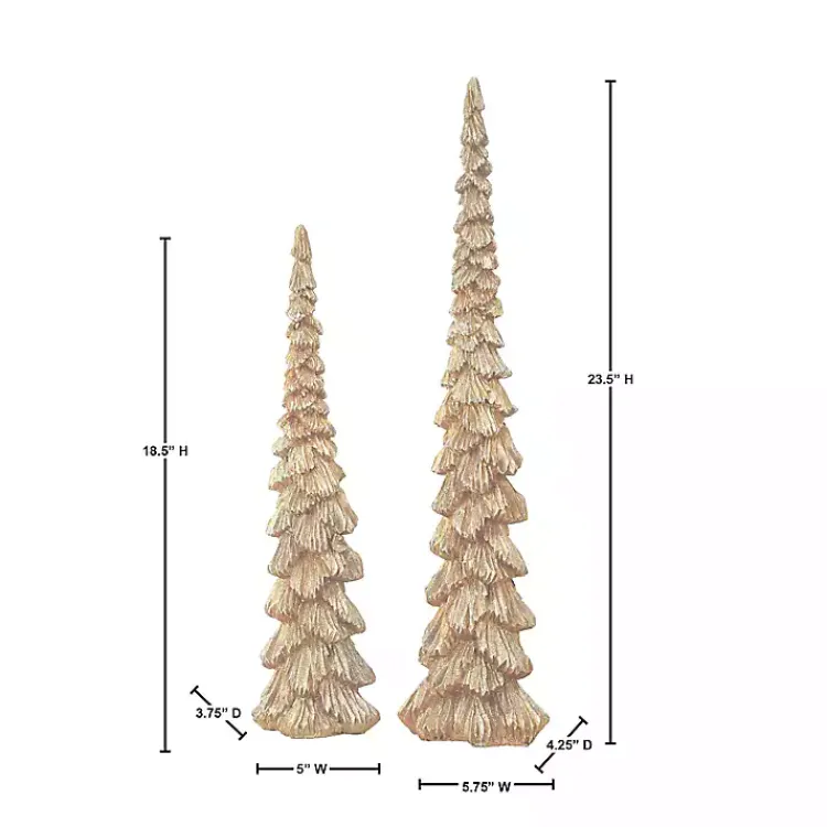 Christmas Decorations>Kirklands Home Champagne Winter Forest Trees, Set of 2 Gold
