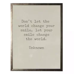 Kirklands Home Change the World Dr. Seuss Quote Framed Art Print Tan Clearance