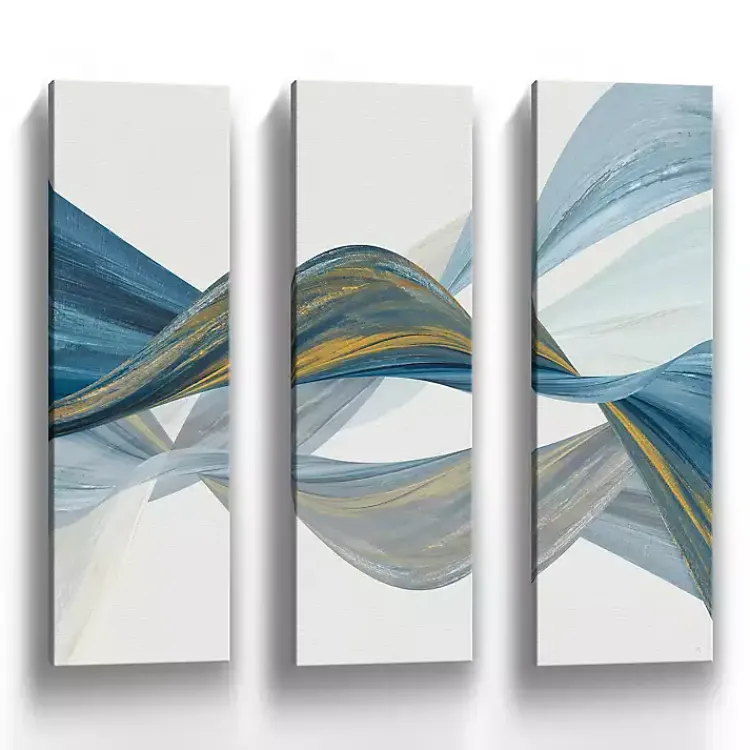 Kirklands Home Changing Currents Canvas Art Prints, Set of 3 Blue Hot