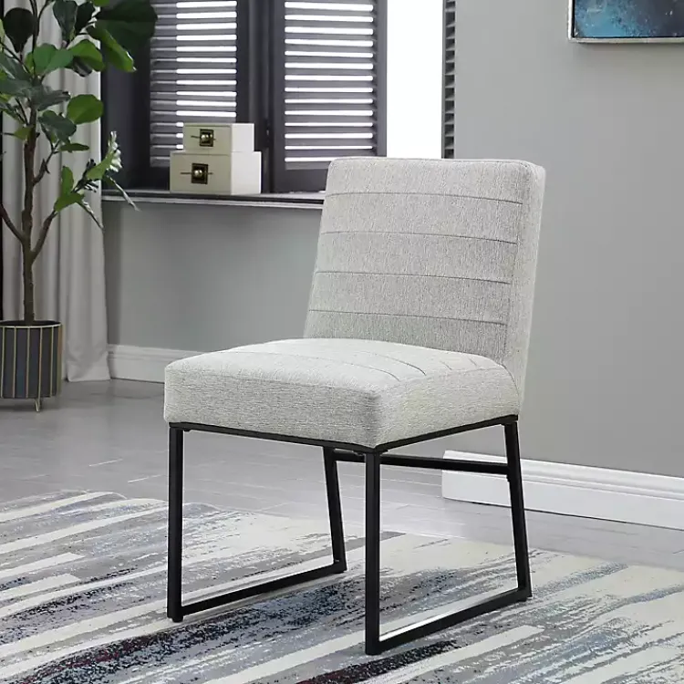 Kirklands Home Channeled Woven Dining Chair Gray