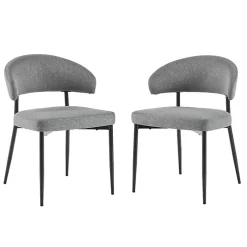 Kirklands Home Charcoal and Black Curved Dining Chairs, Set of 2 Gray Best
