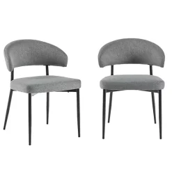 Kirklands Home Charcoal and Black Curved Dining Chairs, Set of 2 Gray Best