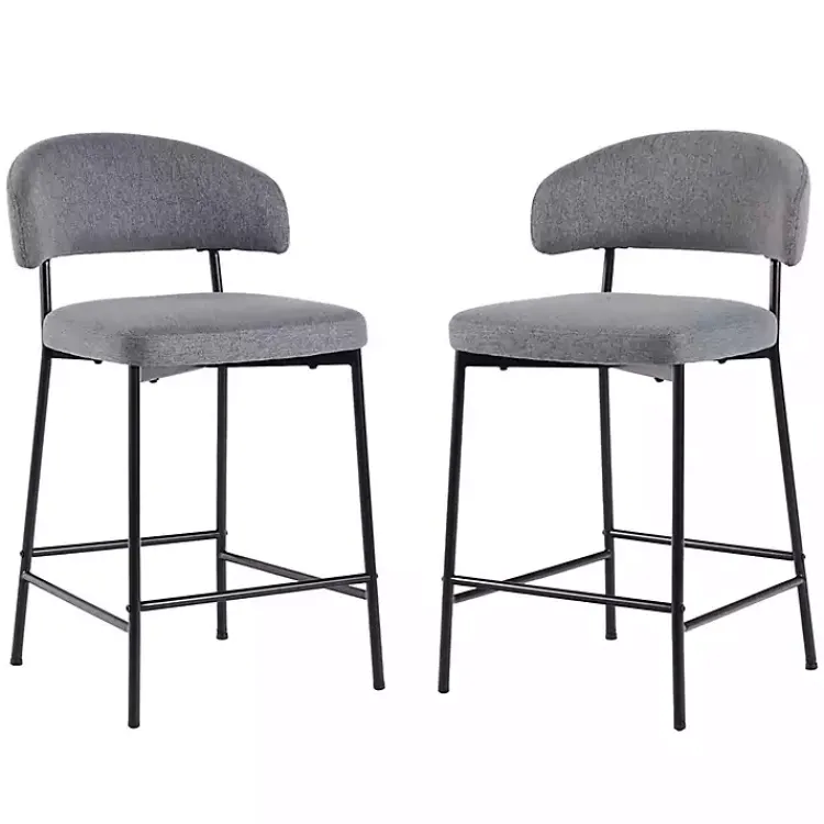 Kirklands Home Charcoal and Black Curved Counter Stools, Set of 2 Gray Online