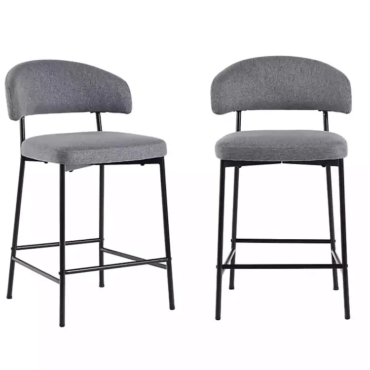Kirklands Home Charcoal and Black Curved Counter Stools, Set of 2 Gray Online