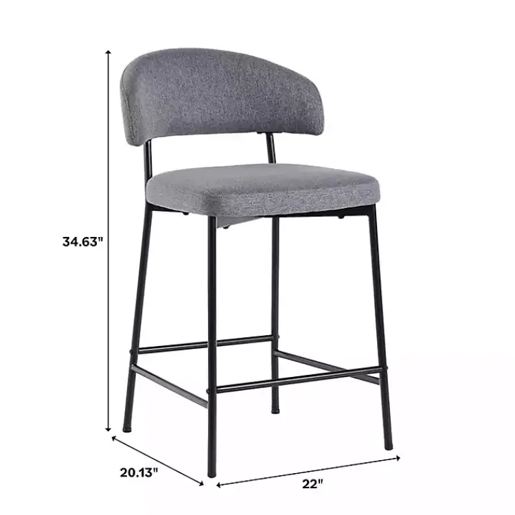 Kirklands Home Charcoal and Black Curved Counter Stools, Set of 2 Gray Online