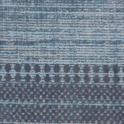 Kirklands Home Charcoal and Blue Stripes Fringe Area Rug, 7x10 Sale