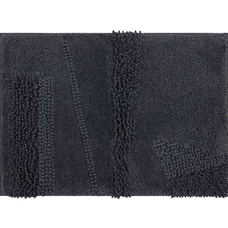 Kirklands Home Charcoal Asymmetrical Cotton Bath Mat Gray Sale