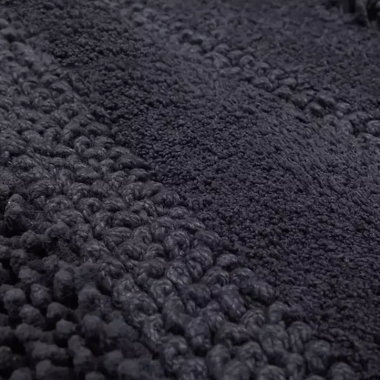 Kirklands Home Charcoal Asymmetrical Cotton Bath Mat Gray Sale