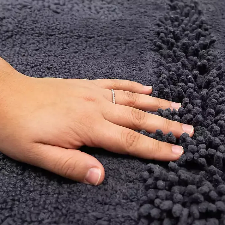 Kirklands Home Charcoal Asymmetrical Cotton Bath Mat Gray Sale