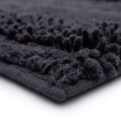 Kirklands Home Charcoal Asymmetrical Cotton Bath Mat Gray Sale