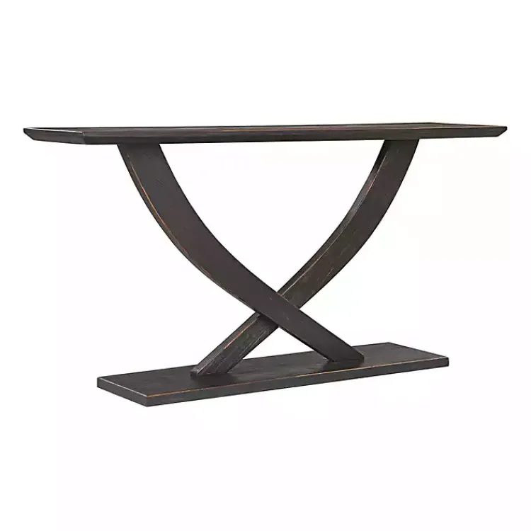 Kirklands Home Charcoal Ramus Console Table Black
