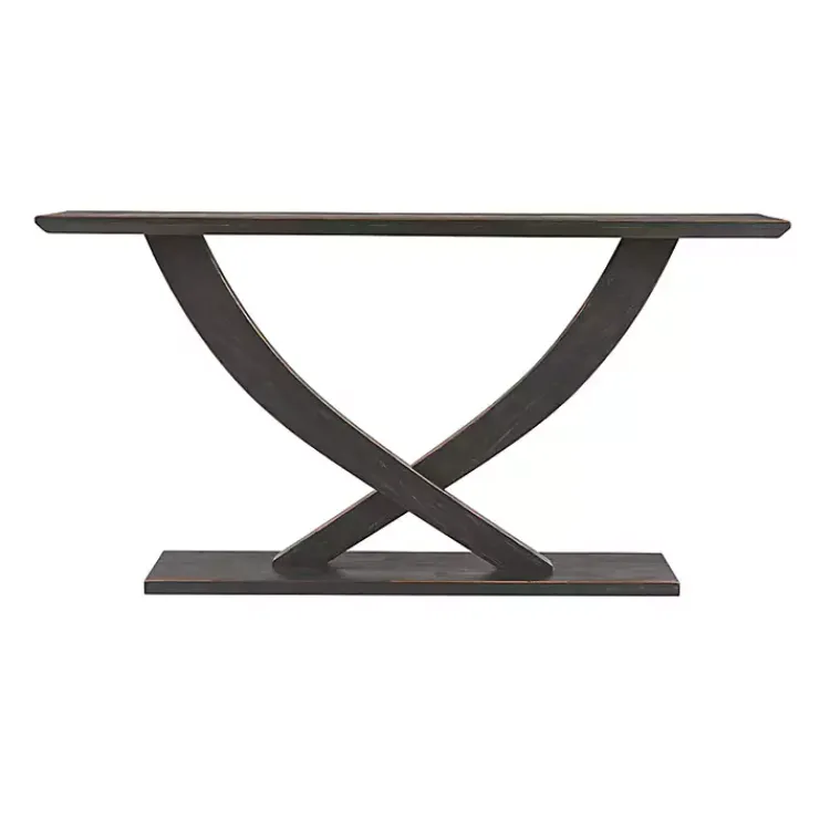 Kirklands Home Charcoal Ramus Console Table Black