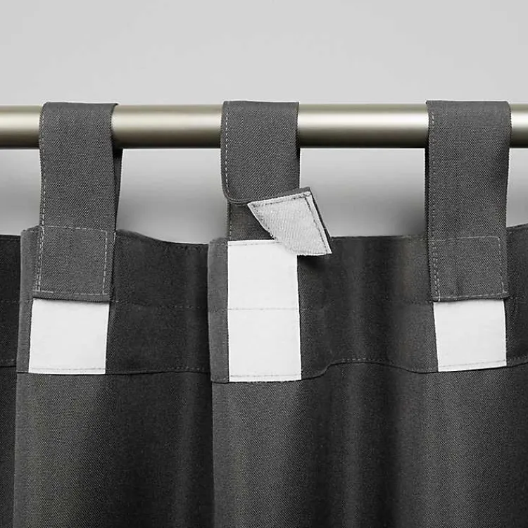 Kirklands Home Charcoal Cabana Outdoor Curtain Panel Set, 108 in.