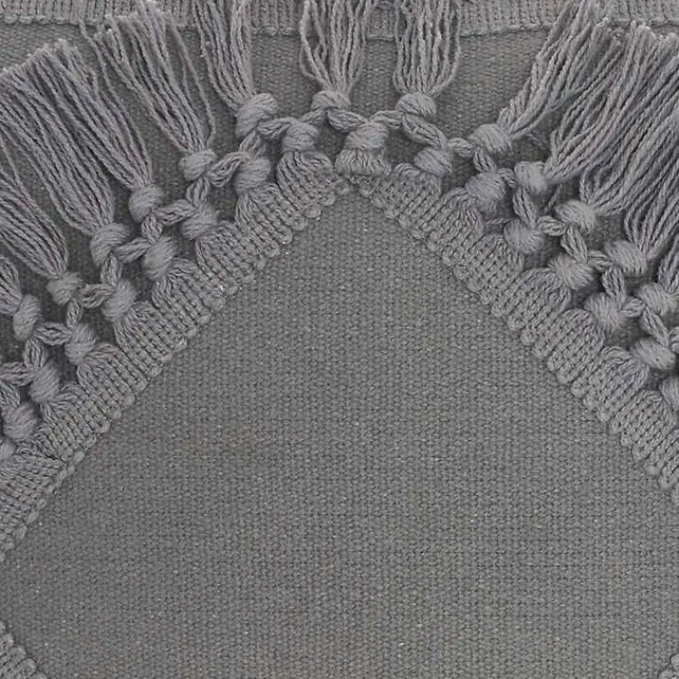Pillows>Kirklands Home Charcoal Diamond Fringe Throw Pillow Gray
