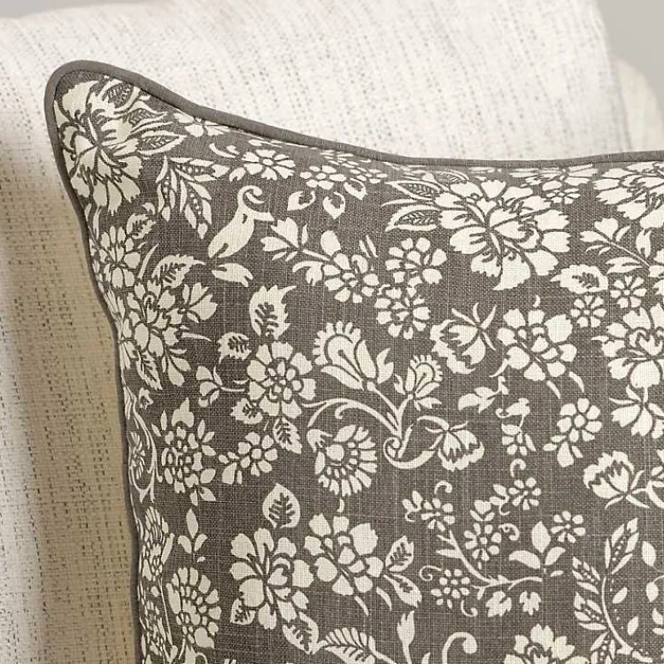 Pillows>Kirklands Home Charcoal Fall Floral Pillow