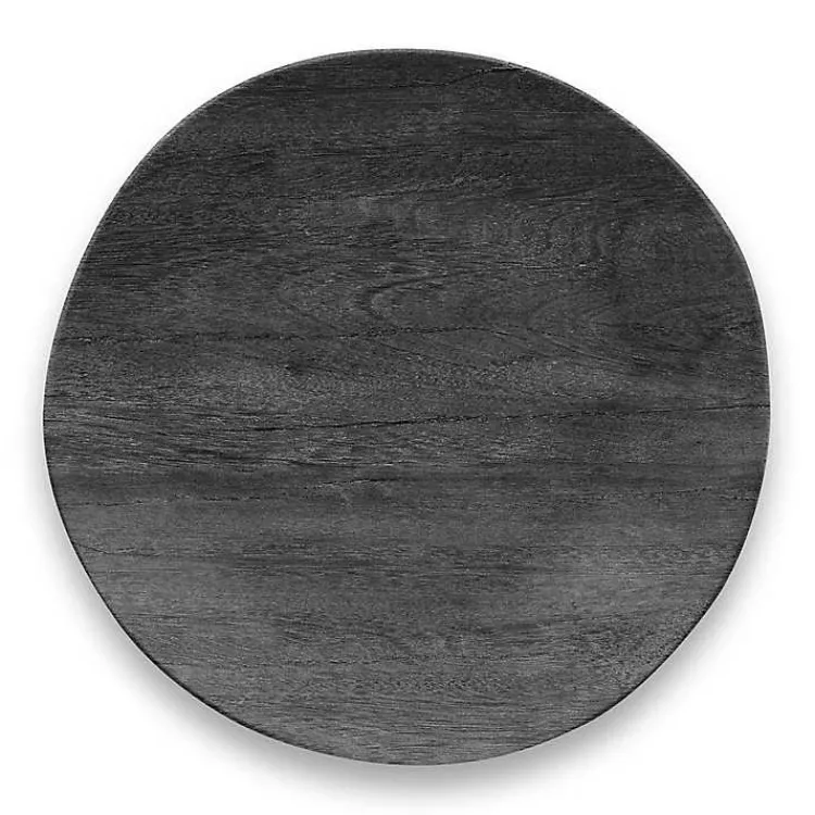 Kirklands Home Charcoal Faux Wood Melamine Dinner Plate, Set of 6 Gray Best