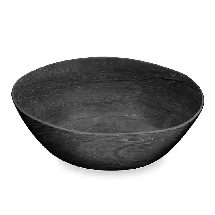 Kirklands Home Charcoal Faux Wood Melamine Serving Bowl Gray Discount
