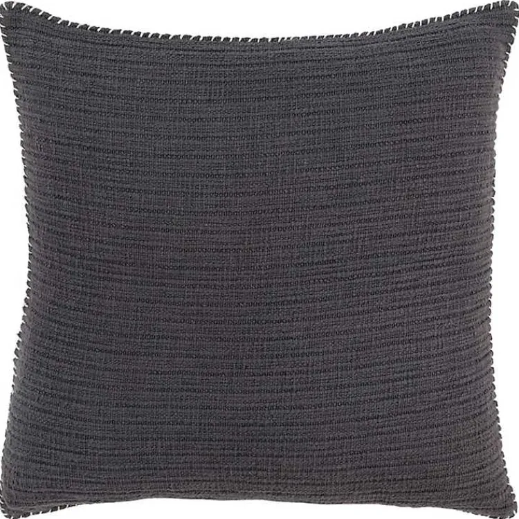 Pillows>Kirklands Home Charcoal Subtle Striped Oversized Pillow Gray