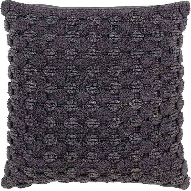 Pillows>Kirklands Home Charcoal Heavily Textured Pillow Gray