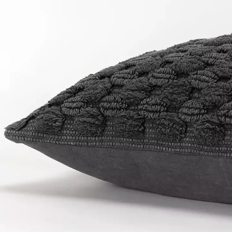 Pillows>Kirklands Home Charcoal Heavily Textured Pillow Gray