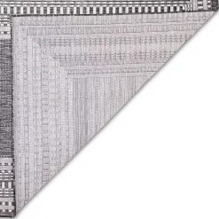 Kirklands Home Charcoal Linear Macy Indoor/Outdoor Area Rug, 6x9 Black Outlet