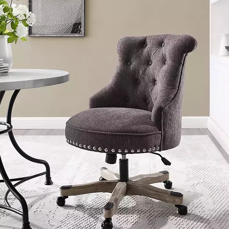 Kirklands Home Charcoal Miller Tufted Office Chair Gray Online