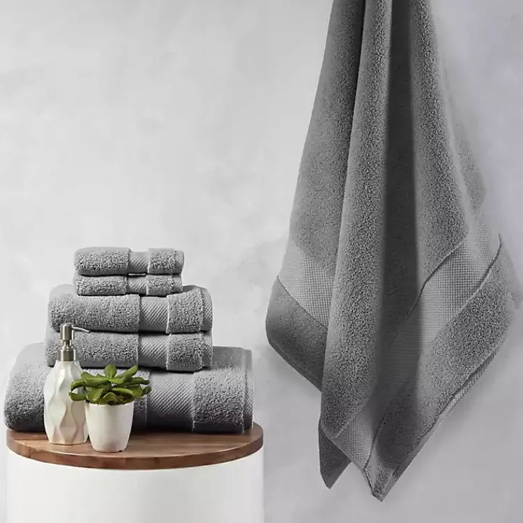 Kirklands Home Charcoal 6-pc. Oversized Cotton Bath Towel Set Gray Online