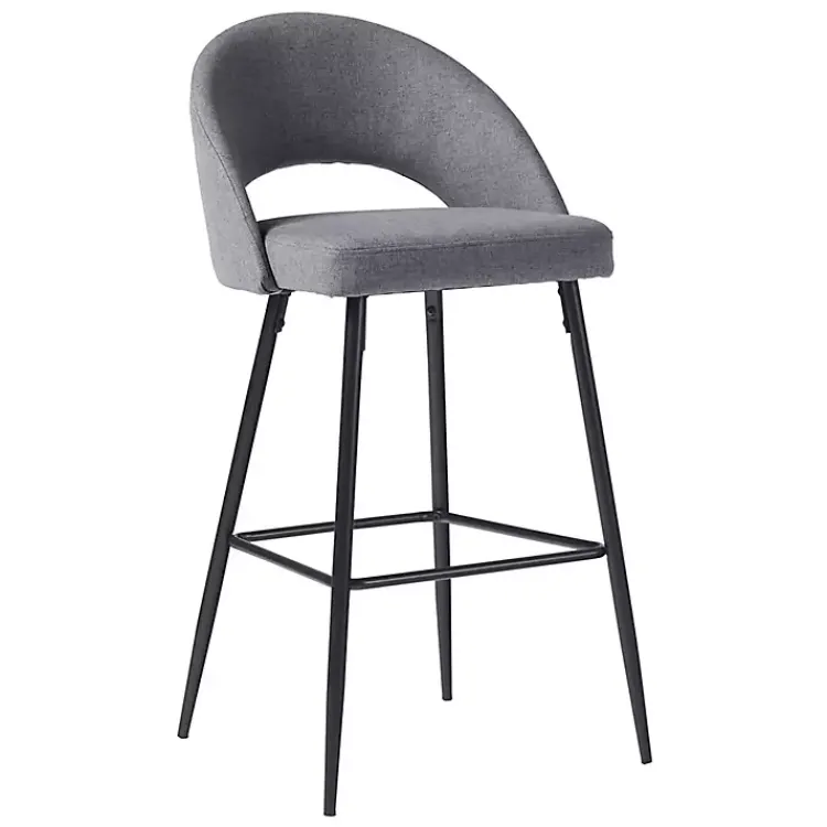 Kirklands Home Charcoal Upholstered Charli Bar Stools, Set of 2 Gray Clearance