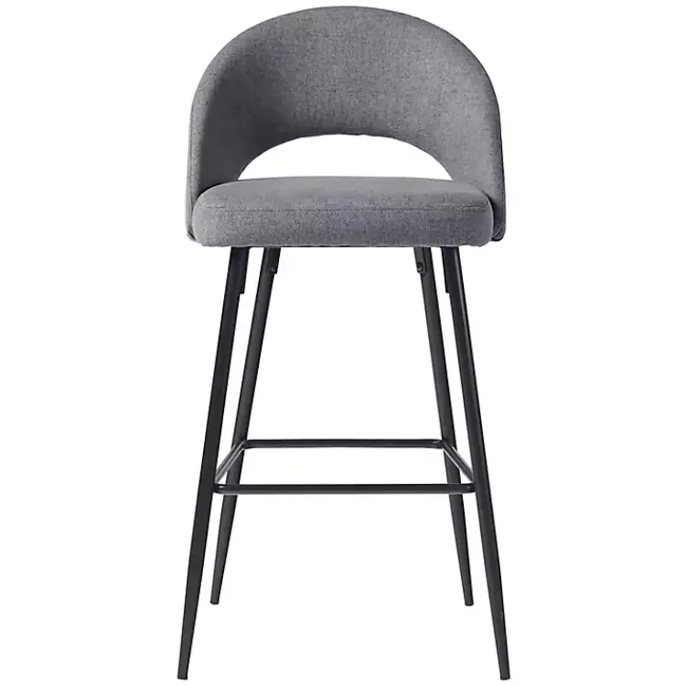Kirklands Home Charcoal Upholstered Charli Bar Stools, Set of 2 Gray Clearance
