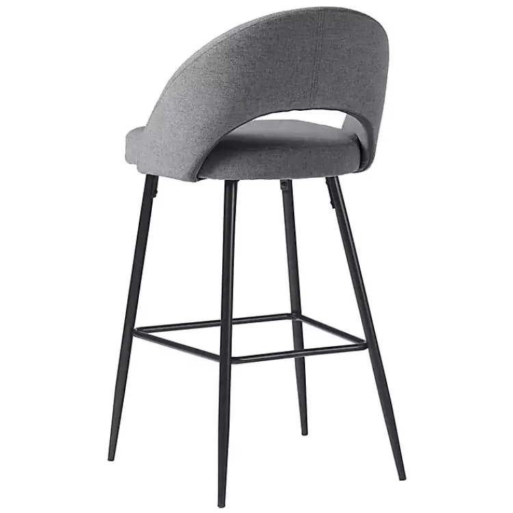 Kirklands Home Charcoal Upholstered Charli Bar Stools, Set of 2 Gray Clearance