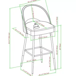 Kirklands Home Charcoal Upholstered Charli Bar Stools, Set of 2 Gray Clearance